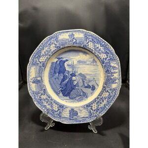 Crown Ducal Blue "Colonial Times" Dinner Plate
